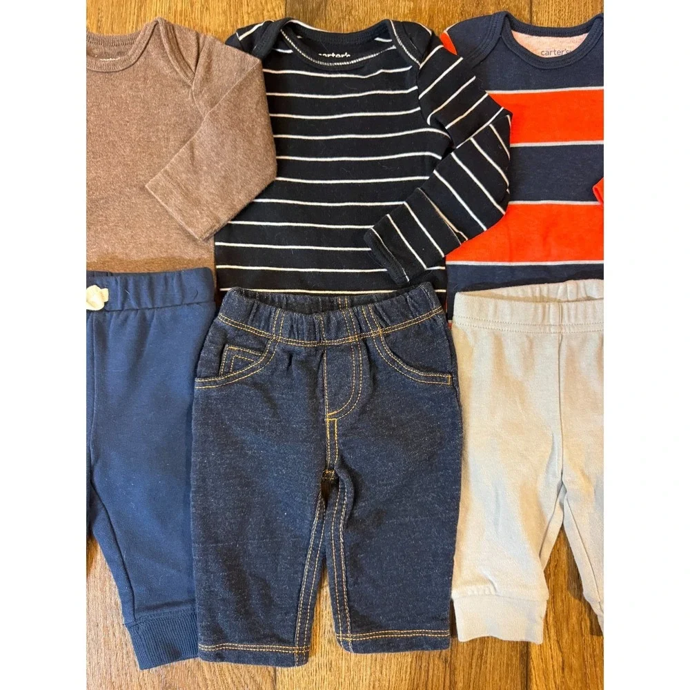 Carters‎ Baby Boy 3 Months Outfits Lot Sweat Pants L/S Bodysuits Shirts Clothes
